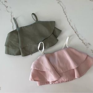 River Island bundle of two bathing suit ruffle tops